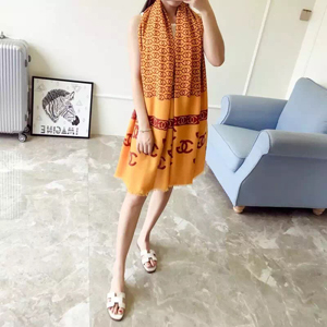Female chanel design cotton long scarf wholesale