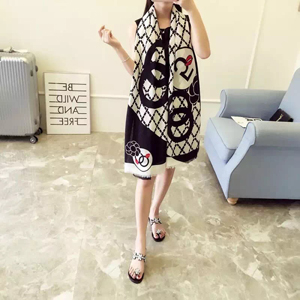 Female digital diamond lattice pattern cotton long scarf wholesale