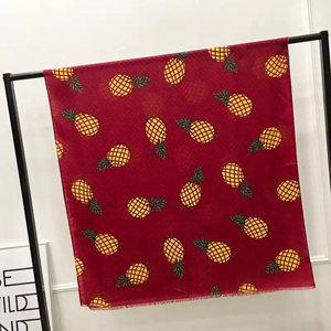 Female pineapple pattern cotton scarf wholesale