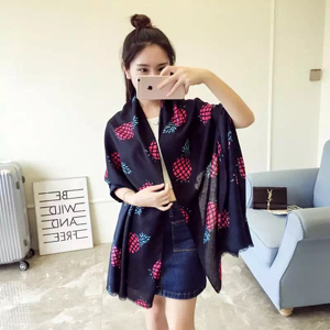 Female pineapple pattern cotton scarf wholesale