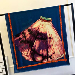 Female color skirt pattern painting cotton long scarf wholesale