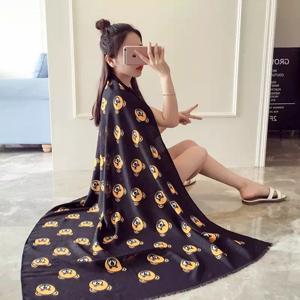 Female bear design cotton long scarf wholesale