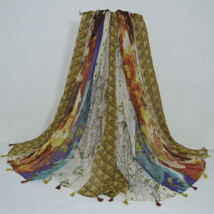 Female map design cotton scarf wholesale