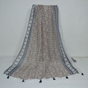 Female floret tassel cotton scarf wholesale