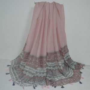 Female lanterns flowers on both sides cotton scarf wholesale
