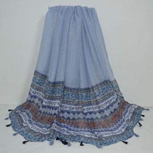 Female lanterns flowers on both sides cotton scarf wholesale