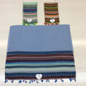 Female both sides diamond pattern cotton scarf wholesale