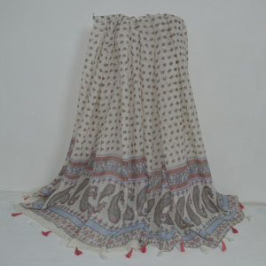 Female cashew flowers on both sides cotton scarf wholesale