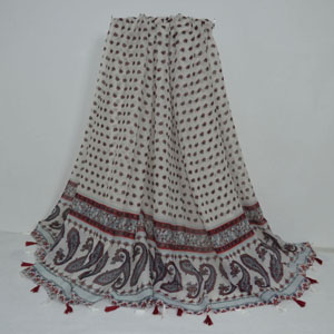 Female cashew flowers on both sides cotton scarf wholesale