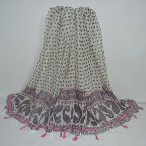 Female cashew flowers on both sides cotton scarf wholesale