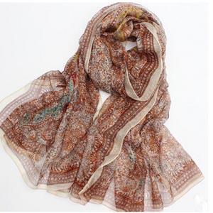 Female national wind small broken flower chiffon scarves wholesale