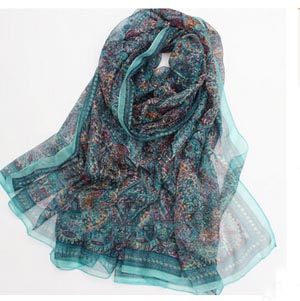 Female national wind small broken flower chiffon scarves wholesale