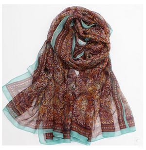 Female national wind small broken flower chiffon scarves wholesale