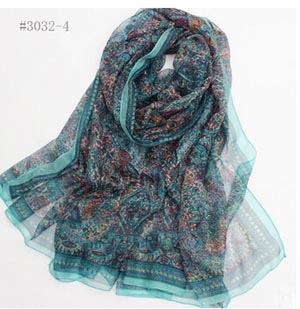 Female national wind small broken flower chiffon scarves wholesale