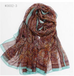Female national wind small broken flower chiffon scarves wholesale