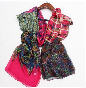 Abstract flower lady prevented bask chiffon scarves wholesale
