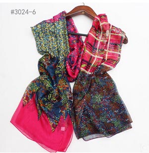 Abstract flower lady prevented bask chiffon scarves wholesale
