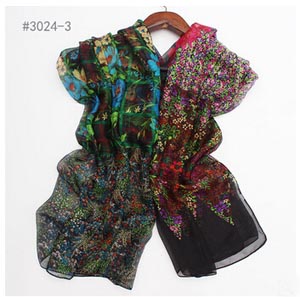 Abstract flower lady prevented bask chiffon scarves wholesale