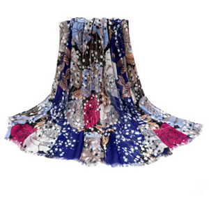Snow satin printed female scarf wholesale