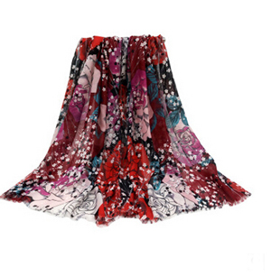 Snow satin printed female scarf wholesale