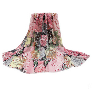Snow satin printed female scarf wholesale