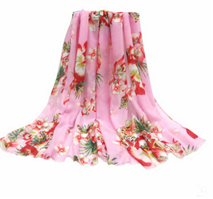 Cotton daffodils scarf female satin printed scarf wholesale