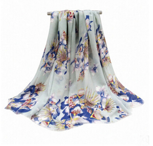 Cotton daffodils scarf female satin printed scarf wholesale