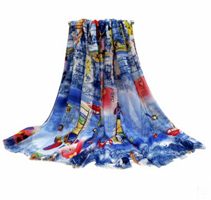 Fashion tower printed female scarf suet printed velvet scarf wholesale