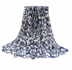 Cotton printed female scarf garden satin printed scarf wholesale