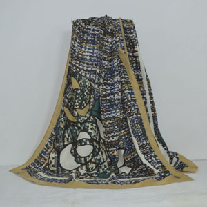 Female cotton shawl flower printed scarf wholesale