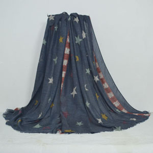 Female pentagram pattern color scarf wholesale