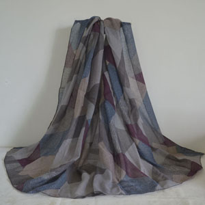 Female plain color stitching pattern scarf wholesale