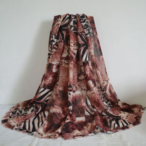 Female leopard grain bamboo cotton scarf wholesale