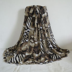 Female leopard grain bamboo cotton scarf wholesale