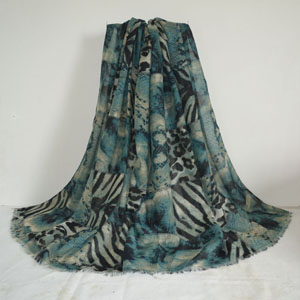 Female leopard grain bamboo cotton scarf wholesale
