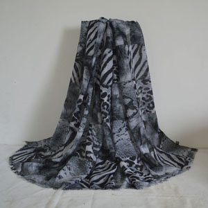 Female leopard grain bamboo cotton scarf wholesale