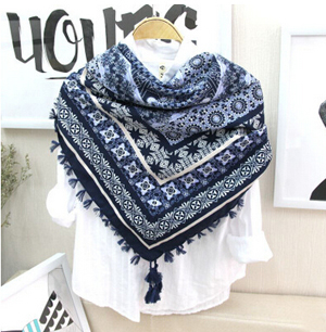 National wind restoring ancient ways cotton print female shawls scarf wholesale