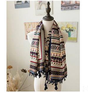 Bohemia national wind female printing cotton scarves shawls wholesale