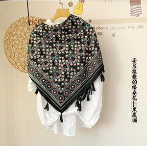 Tassel national wind travel female floral pattern shawls scarf wholesale