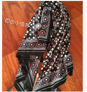 Tassel national wind travel female floral pattern shawls scarf wholesale