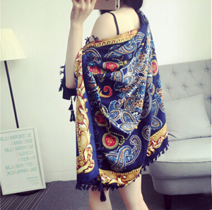 Female many large pattern printing tassel towel warm shawl wholesale
