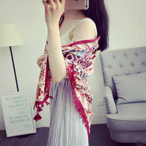 Female many large pattern printing tassel towel warm shawl wholesale
