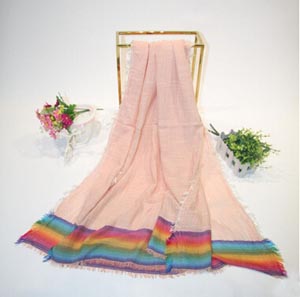 Female cotton linen changed fold scarf wholesale