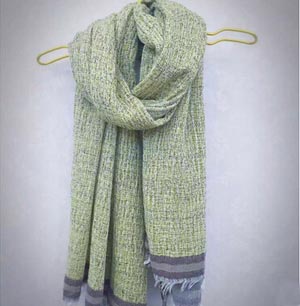 Cotton linen blended striped crepe men women leisure shawl wholesale