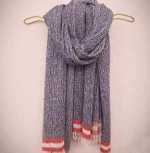 Cotton linen blended striped crepe men women leisure shawl wholesale