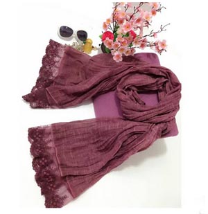 Lace cycling prevented bask cotton linen scarf women scarves wholesale