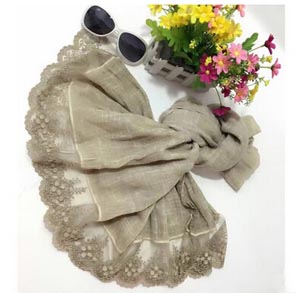Lace cycling prevented bask cotton linen scarf women scarves wholesale