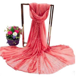Dye lace dirty double-sided silk scarves