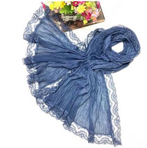 Pure cotton female lace pure color scarf wholesale