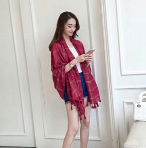 Prevented bask female joker cotton linen scarf